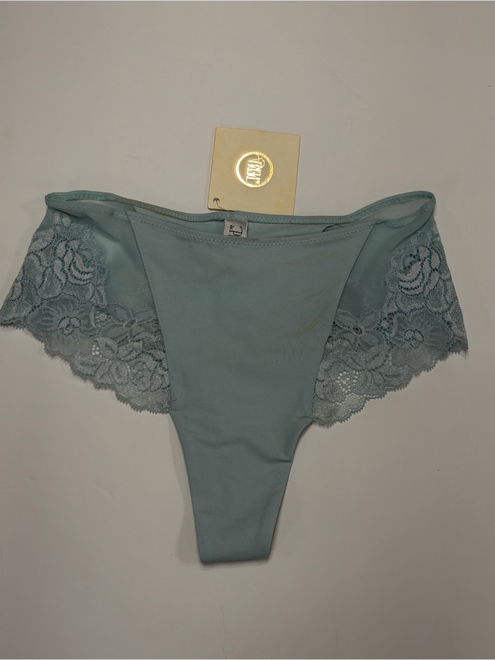 LaPerla NWT Light Blue Lace-Trim Hipster Panty